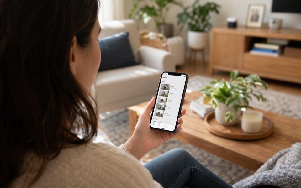 Oriel app preview showing event playback and camera history